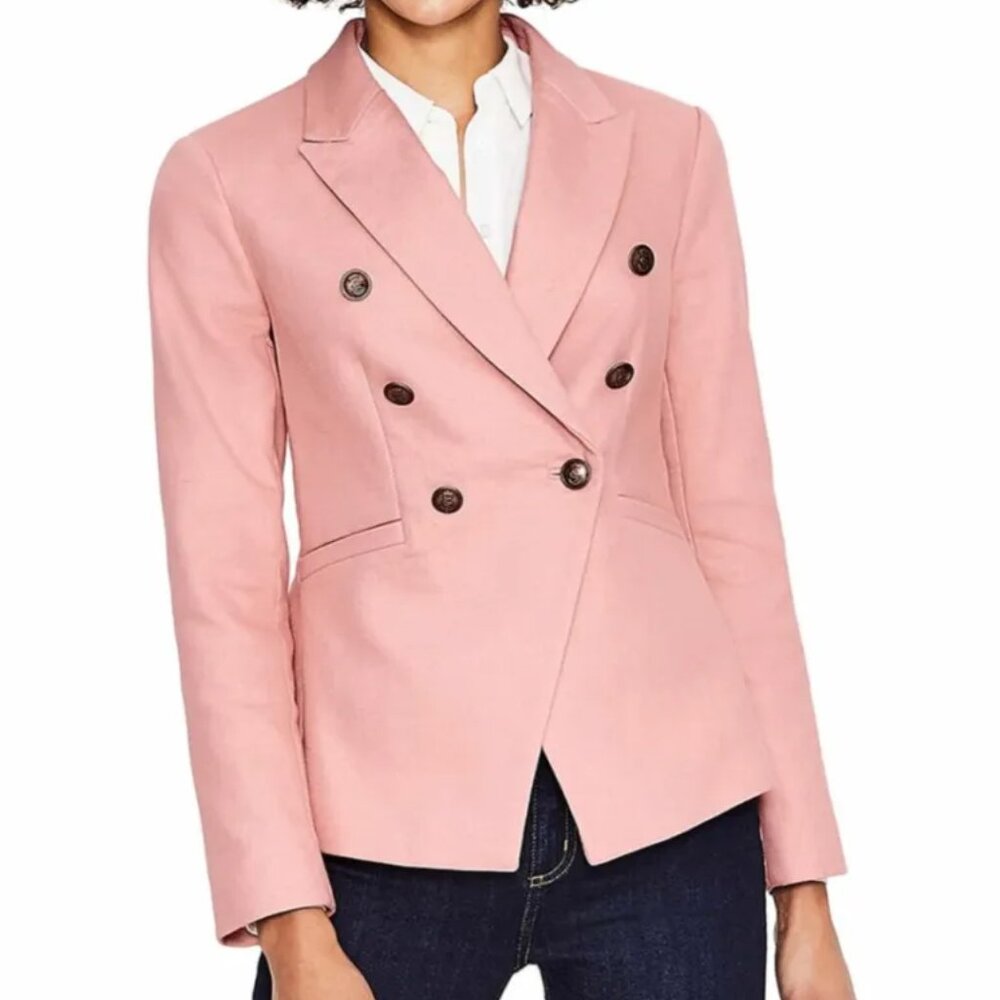 Boden Pink Double Breasted Blazer Size 2